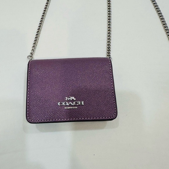 Coach Metallic Purple Mini-wallet Bag - Picture 2 of 10